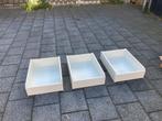 3 pax lades wit oude stijl met bevestigingsmateriaal, Ophalen, 50 tot 100 cm, Zo goed als nieuw, Minder dan 100 cm