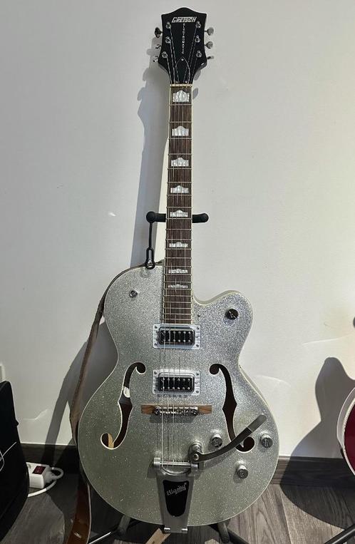 Gretsch 5420T FSR Silver Sparkle + case, Muziek en Instrumenten, Snaarinstrumenten | Gitaren | Elektrisch, Zo goed als nieuw, Hollow body