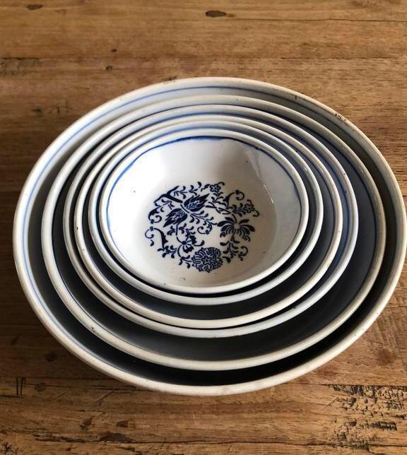 6 nestschalen, Antiek en Kunst, Antiek | Servies los, Ophalen of Verzenden