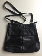 Zwarte leren schoudertas, Verzenden, Zo goed als nieuw, Zwart, Schoudertasje