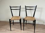 Set van 2 jaren 60 stoelen, naar design van Gio Ponti, Vintage, jaren 60, mid-century, Gio Ponti, Twee, Gebruikt, Hout