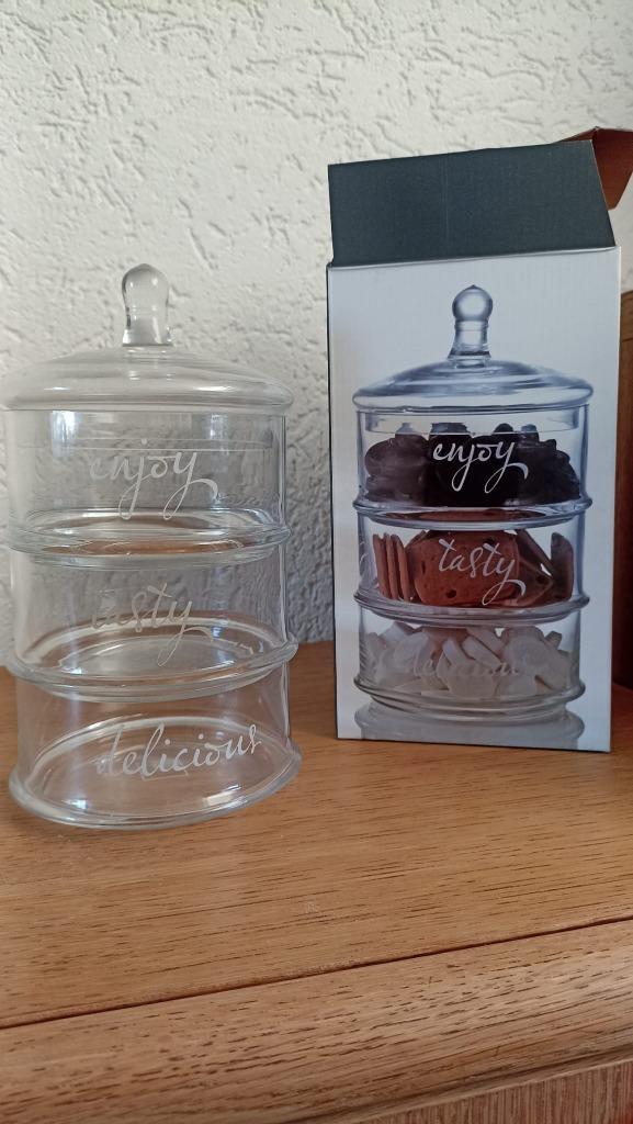 stapelbare voorraadpotten, glas NIEUW!, Huis en Inrichting, Woonaccessoires | Overige, Nieuw, Ophalen of Verzenden