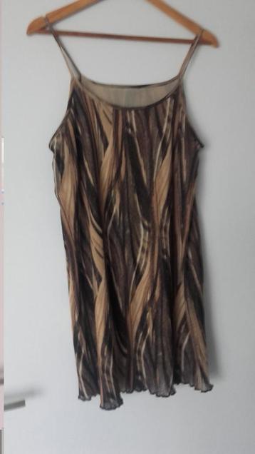 Mooie lange top bruin zwart maat XL stretch beschikbaar voor biedingen