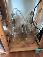 Hanglampen glas bulb 4 stuks, Huis en Inrichting, Ophalen, Zo goed als nieuw, Glas, Minder dan 50 cm