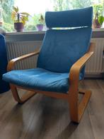 IKEA fauteuil blauw, Huis en Inrichting, Fauteuils, Ophalen, Gebruikt, Hout