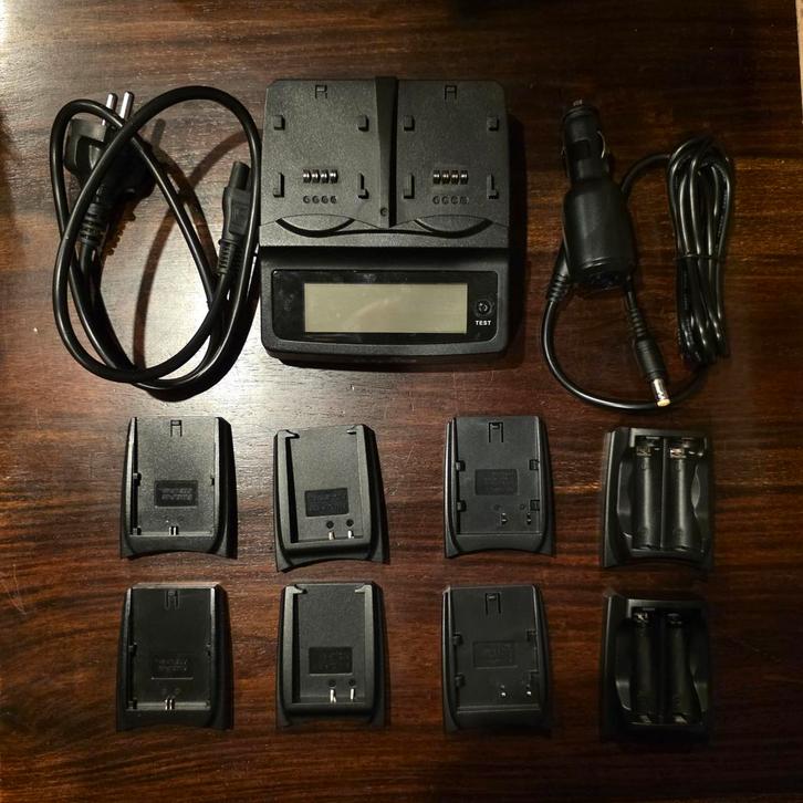 Jupio Duo Charger met Canon plates, Audio, Tv en Foto, Accu's en Batterijen, Gebruikt, Oplaadbaar, Ophalen of Verzenden