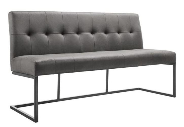 Eetkamer bank Pronto wonen, Huis en Inrichting, Stoelen, Nieuw, Twee, Leer, Metaal, Grijs, Ophalen