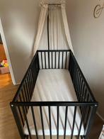 Zwart Babybedje met Matras & Sluier, Kinderen en Baby's, Babywiegjes en Ledikanten, Ophalen, Gebruikt, Ledikant