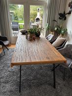 Grote eettafel van schrootjes, Huis en Inrichting, Ophalen, Gebruikt, 100 tot 150 cm, 200 cm of meer