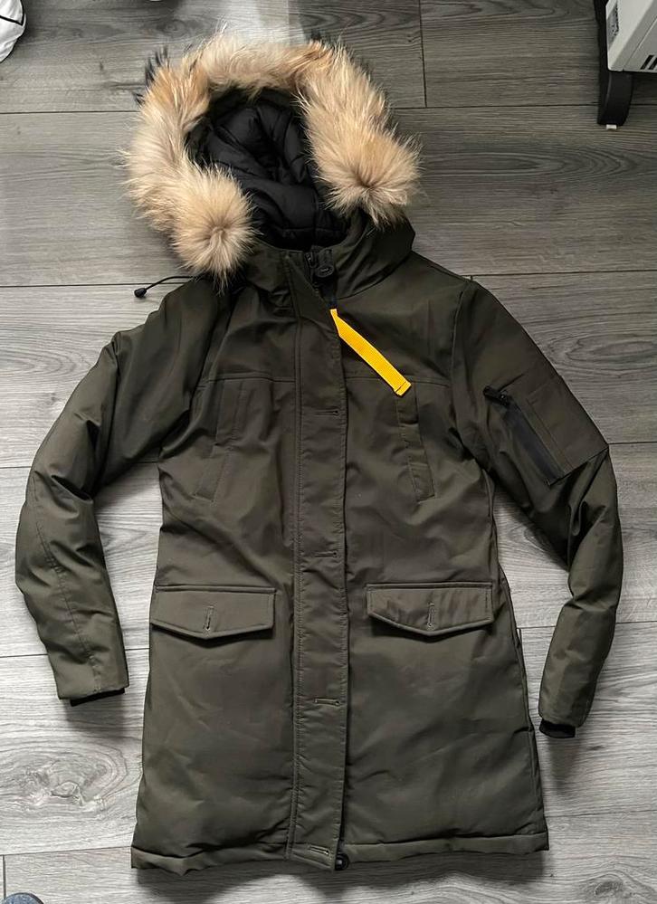 Warme parka met bontcapuchon – Copperose (maat S), Kleding | Dames, Jassen | Winter, Zo goed als nieuw, Groen, Ophalen of Verzenden
