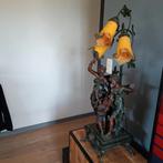 Reproductie Auguste moreau tafellamp in spelter, Ophalen of Verzenden, Zo goed als nieuw, Glas, Minder dan 50 cm