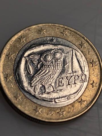 Zeldzame Griekse 1 Euro 2002 met "vervormde uil" slagfout beschikbaar voor biedingen