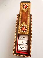 Vintage / antique dominoes in a marquetery, Antiek en Kunst, Verzenden
