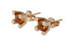 14 karaat Gouden Oorbellen Oorstekers met Citrien edelstenen, Sieraden, Tassen en Uiterlijk, Oorbellen, Nieuw, Ophalen of Verzenden