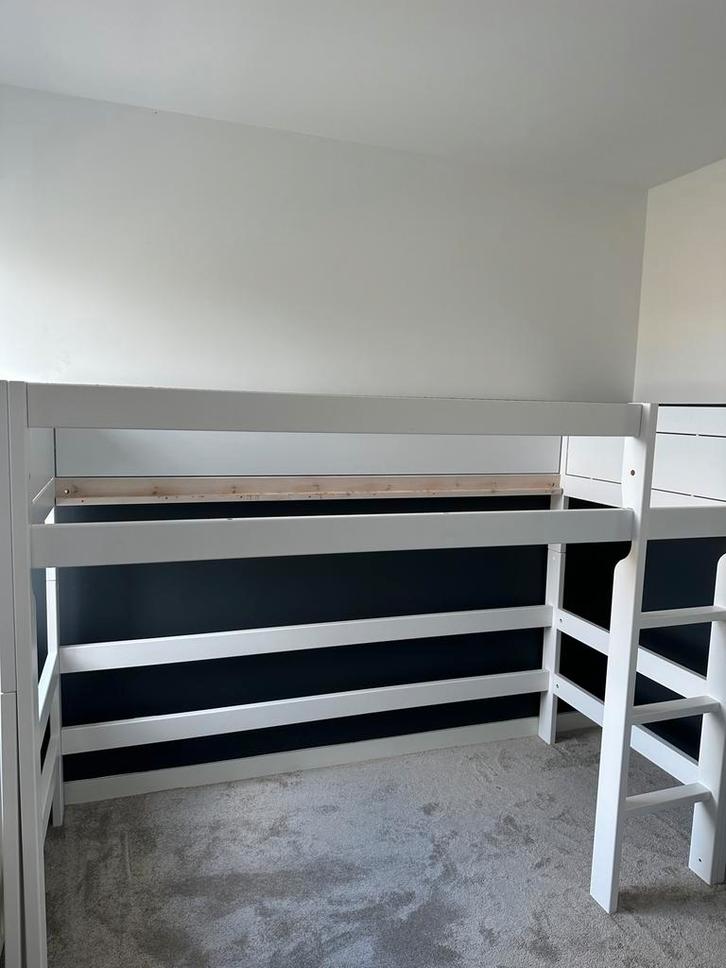 Lifetime Halfhoogslaper 90x200 Wit, Kinderen en Baby's, Kinderkamer | Bedden, Zo goed als nieuw, 180 cm of meer, 85 tot 100 cm