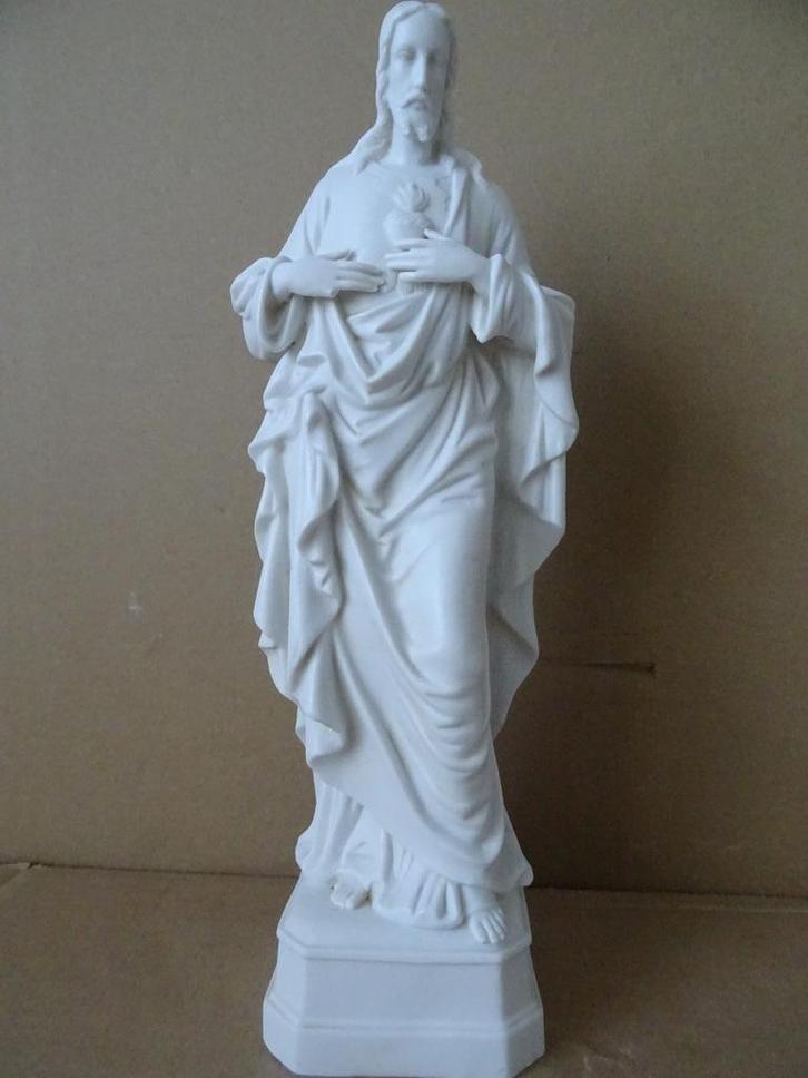 Antiek Jezusbeeld porseleinen Jezusbeeld Heilig Hart 36cm, Antiek en Kunst, Antiek | Religie, Ophalen of Verzenden