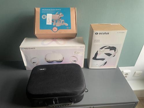 Meta Quest 2 VR Bril – 128GB – Inclusief Veel Accessoires, Spelcomputers en Games, Virtual Reality, Zo goed als nieuw, Overige platformen