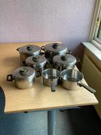 7 Nette & oerdegelijke Demeyere pannen, Gebruikt, Keramische plaat, Pannenset, Ophalen of Verzenden