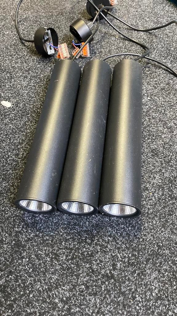 3 zwarte hanglampen led, Ophalen of Verzenden, Zo goed als nieuw, Minder dan 50 cm