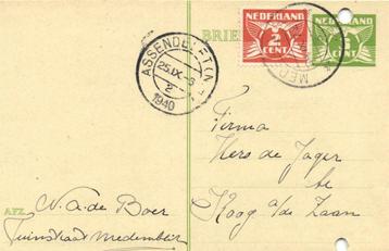 N.A. de Boer, Medemblik - 09.1940 - briefkaart beschikbaar voor biedingen