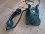Vintage Zwarte Telefoon met Draaischijf, Telecommunicatie, Vaste telefoons | Niet Draadloos, Ophalen of Verzenden, Gebruikt, Met draaischijf