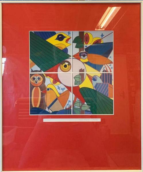 Theo Baars “zeefdruk 4luik”, Antiek en Kunst, Kunst | Litho's en Zeefdrukken, Ophalen