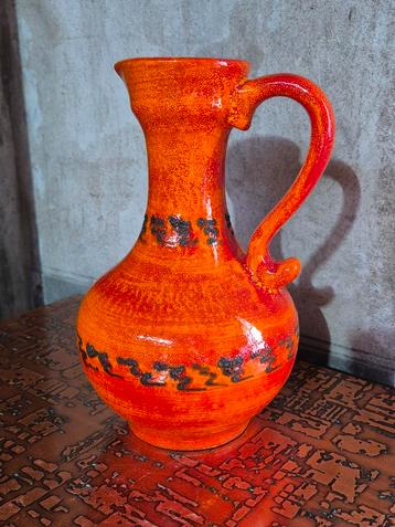 Vintage Oranje  Scheurich 'Foreign' West-Germany Vaas. beschikbaar voor biedingen
