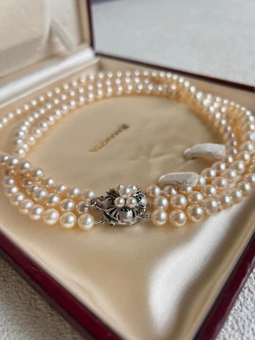Japanse Akoya parelketting, Sieraden, Tassen en Uiterlijk, Kettingen, Nieuw, Roze, Ophalen of Verzenden