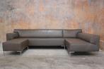 ZGANieuw grote bruine leren Design on Stock Bloq hoekbank, Stock Bloq, 300 cm of meer, Ophalen of Verzenden, Zo goed als nieuw