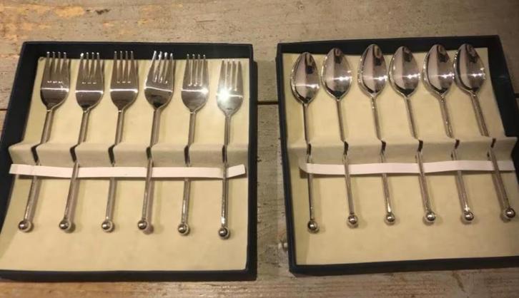 Bestekdoosjes Gero Zilvium: lepels en vorkjes (glad), Antiek en Kunst, Antiek | Bestek, Ophalen of Verzenden