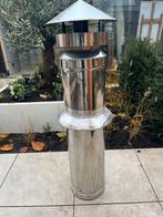 RVS Kachelpijp Dubbelwandig met Trekkap, Huis en Inrichting, Kachels, Ophalen, Gebruikt, Houtkachel, Vrijstaand