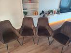 4 x velours stoelen. Taupe .kleur., Ophalen, Zo goed als nieuw, Overige kleuren