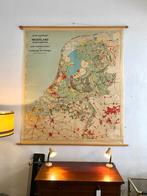 SALE: vintage schoolkaart Nederland, groot model schoolplaat, Aardrijkskunde, Ophalen