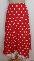 Sixties look rode dots maxi rok! L, Verzenden, Maat 42/44 (L), Zo goed als nieuw, Rood