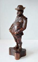 Vintage Houten Sculptuur Beeld Dikbuikige Man., Antiek en Kunst, Kunst | Beelden en Houtsnijwerken, Verzenden