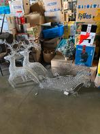 Arrenslee met herten en verlichting, Diversen, Kerst, Ophalen of Verzenden