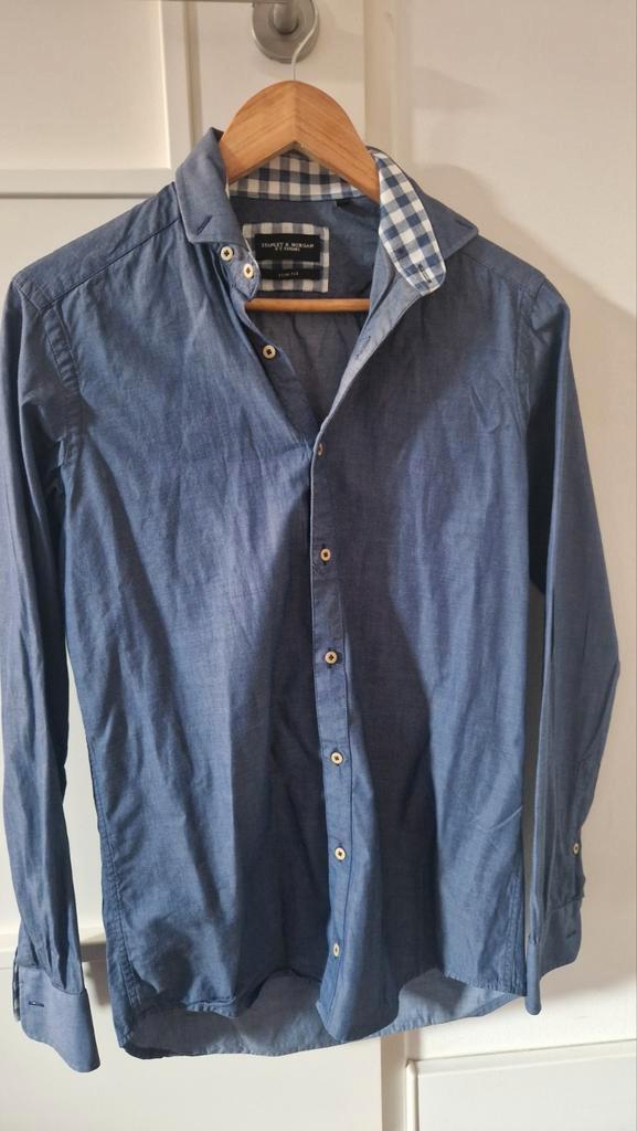 Stanley & Morgan Overhemd Maat S Slim Fit, Kleding | Heren, Overhemden, Zo goed als nieuw, Halswijdte 38 (S) of kleiner, Blauw