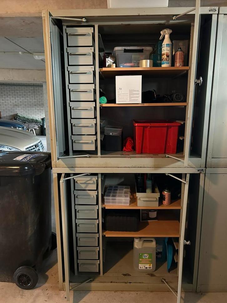 2 x lockers Gereedschapskast kasten Techni Meubel, Huis en Inrichting, Kasten | Lockerkasten, Gebruikt, Ophalen