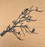 Metalen wand decoratie vogels op tak, Ophalen of Verzenden