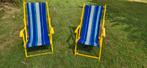 Vintage strandstoelen, Caravans en Kamperen, Kampeermeubelen, Ophalen, Zo goed als nieuw, Campingstoel