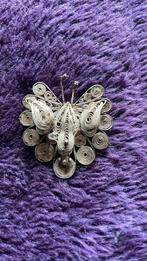 Zilveren Broche vintage handgemaakt, Sieraden, Tassen en Uiterlijk, Broches, Ophalen of Verzenden, Gebruikt, Zilver, Zilver