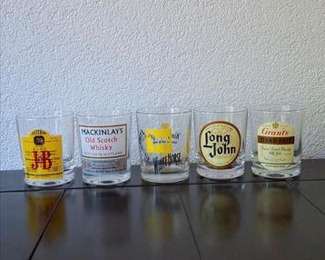 5 vintage whisky glazen  beschikbaar voor biedingen
