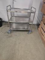 RVS Serveerwagen / Barwagen - 3 Etages, Ophalen of Verzenden, Gebruikt, Barinrichting