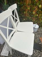 2 Gebruikte IKEA Stoelen - Wit Hout, Gebruikt, Twee, Wit, Ophalen of Verzenden