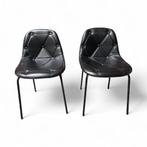 Set van 2 zwarte kunstleren stoelen gecapitonneerd, Ophalen