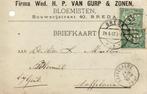 Bloemist Van Gurp Breda 1907, Ophalen of Verzenden, Voor 1920, Gelopen, Noord-Brabant