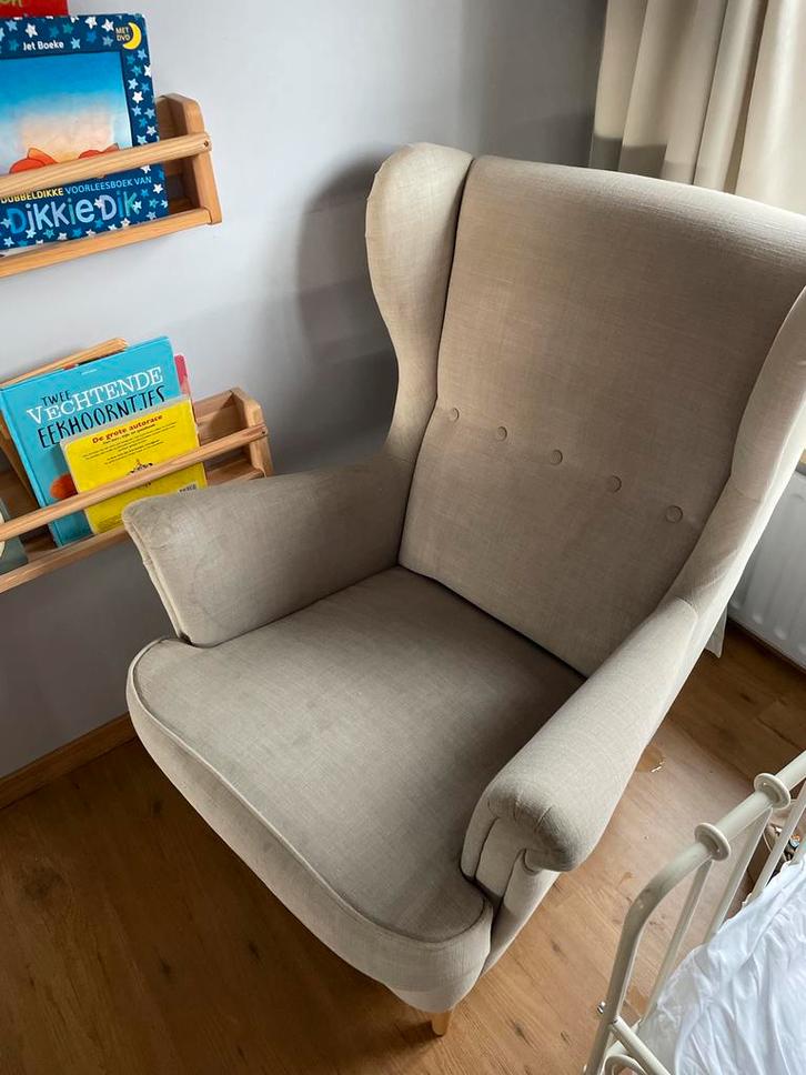 IKEA Strandmon Oorfauteuil - Grijs, Huis en Inrichting, Fauteuils, Gebruikt, Stof, 75 tot 100 cm, Ophalen of Verzenden