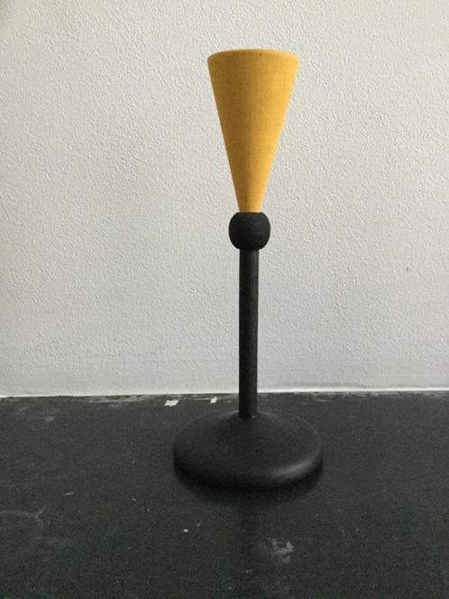 Vintage Memphis style kaarsenstandaard – geel/zwart Sweden, Verzamelen, Retro, Huis en Inrichting, Ophalen of Verzenden
