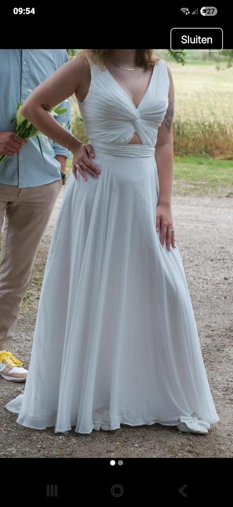 Prachtige witte trouwjurk Assepoester, Kleding | Dames, Trouwkleding en Trouwaccessoires, Zo goed als nieuw, Trouwjurk, Wit, Ophalen of Verzenden
