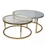 Gouden salontafels, Huis en Inrichting, Tafels | Salontafels, Ophalen, 50 tot 100 cm, Rond, 50 tot 100 cm